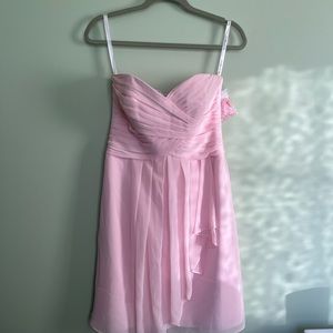 David bridal pink chiffon dress